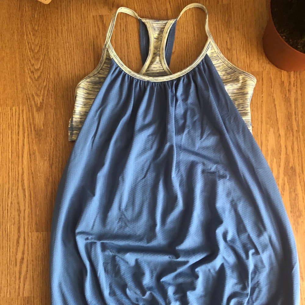 EUC Lululemon No Limits Built-In Bra Tank Blue